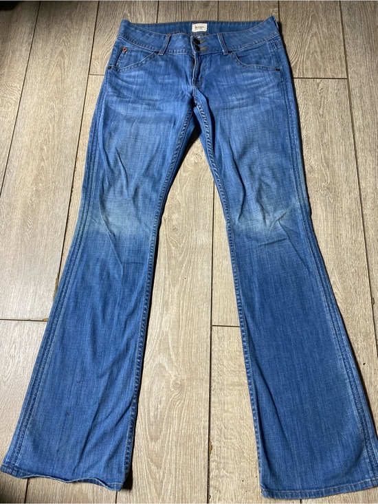 Hudson Jeans Denim - Hudson Signature Bootcut Jeans Size 28 Medium Wash Double Button Flare Y2K